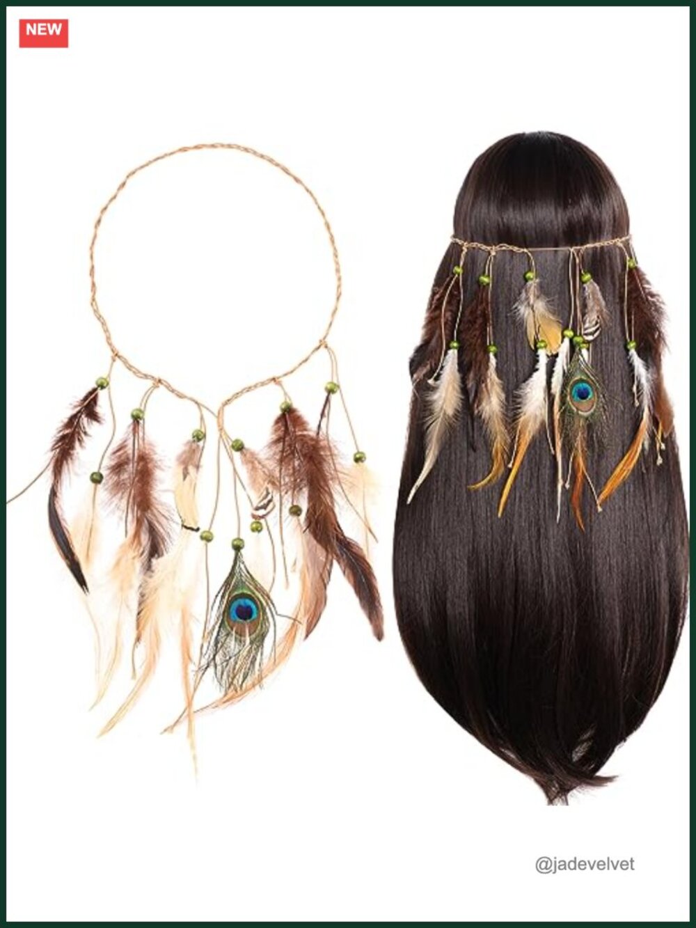 Feather Headband Native American Tribal Costume Head Dress for Women Girls